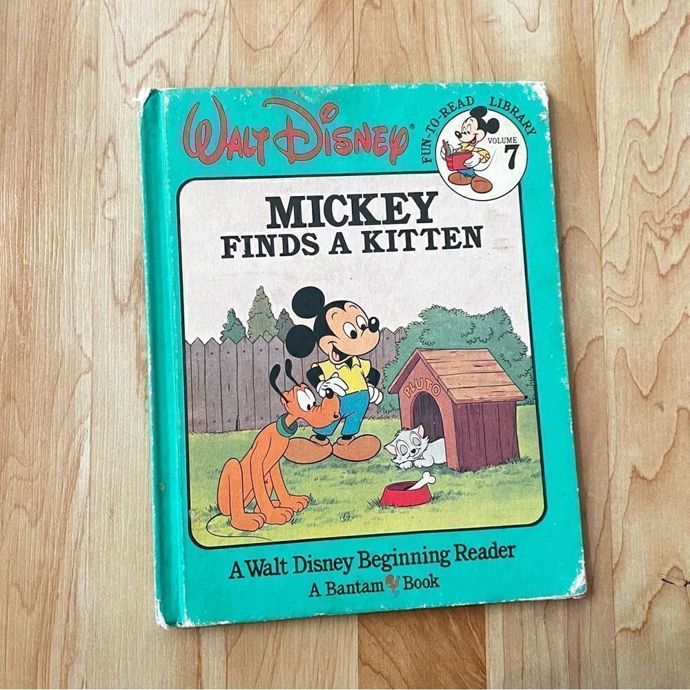 Vintage Disney Mickey Finds a Kitten Hardcover Book